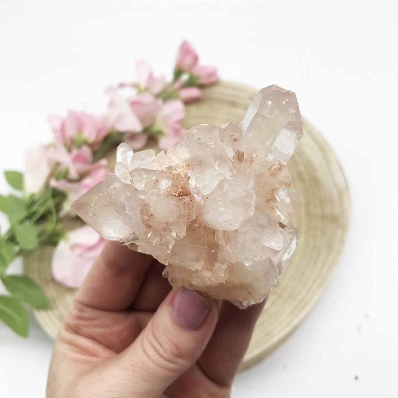 Pink Samadhi crystal cluster Australia. Someday Dream Co.