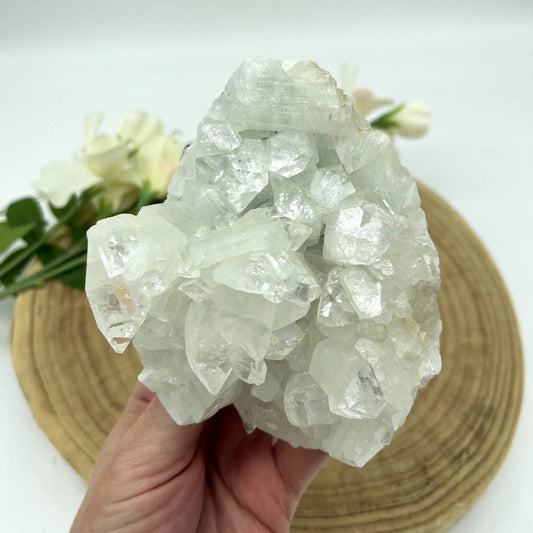 Apophyllite crystal cluster