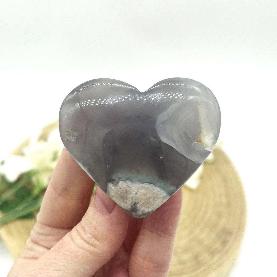 Black Agate puffy jheart