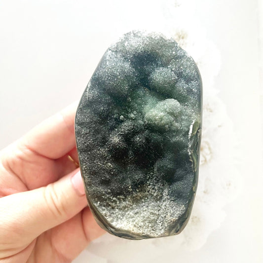 cut base black amethyst