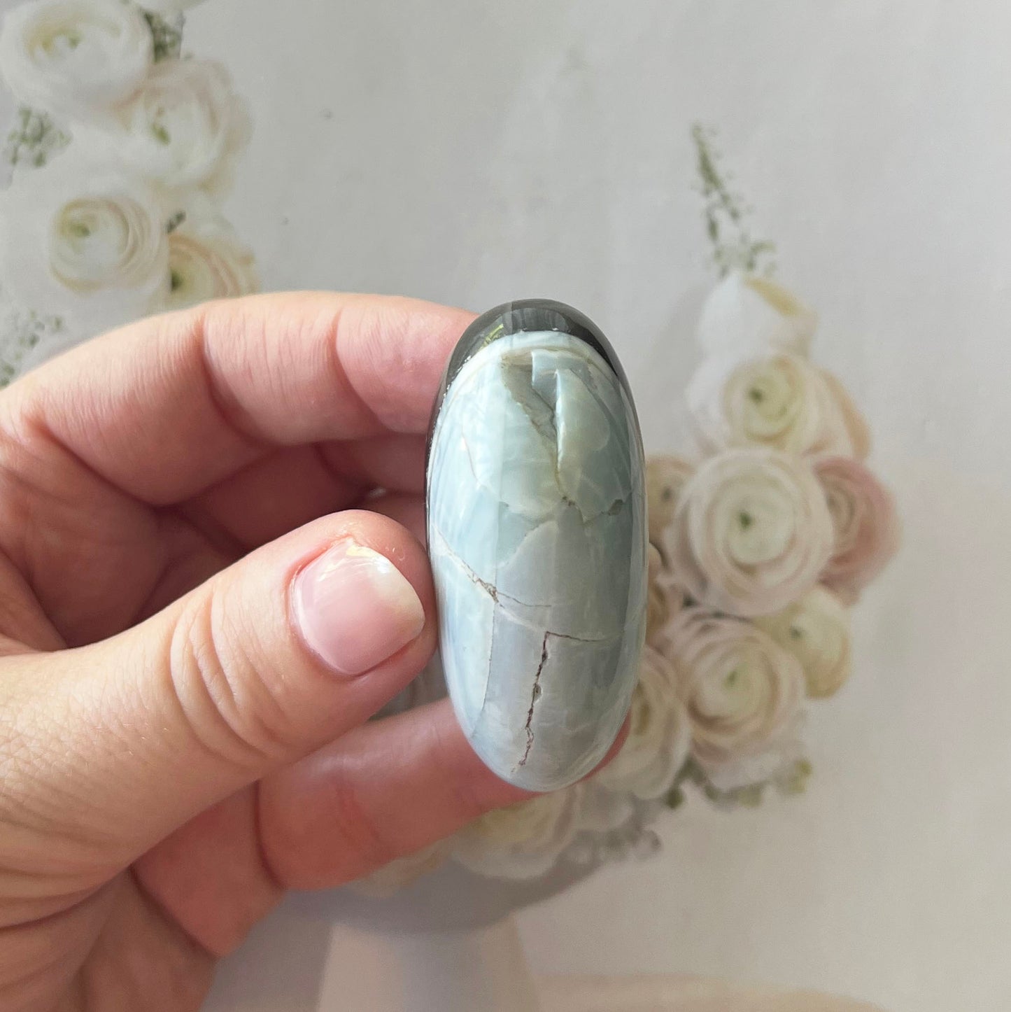 Blue Opal Palm Stone 1