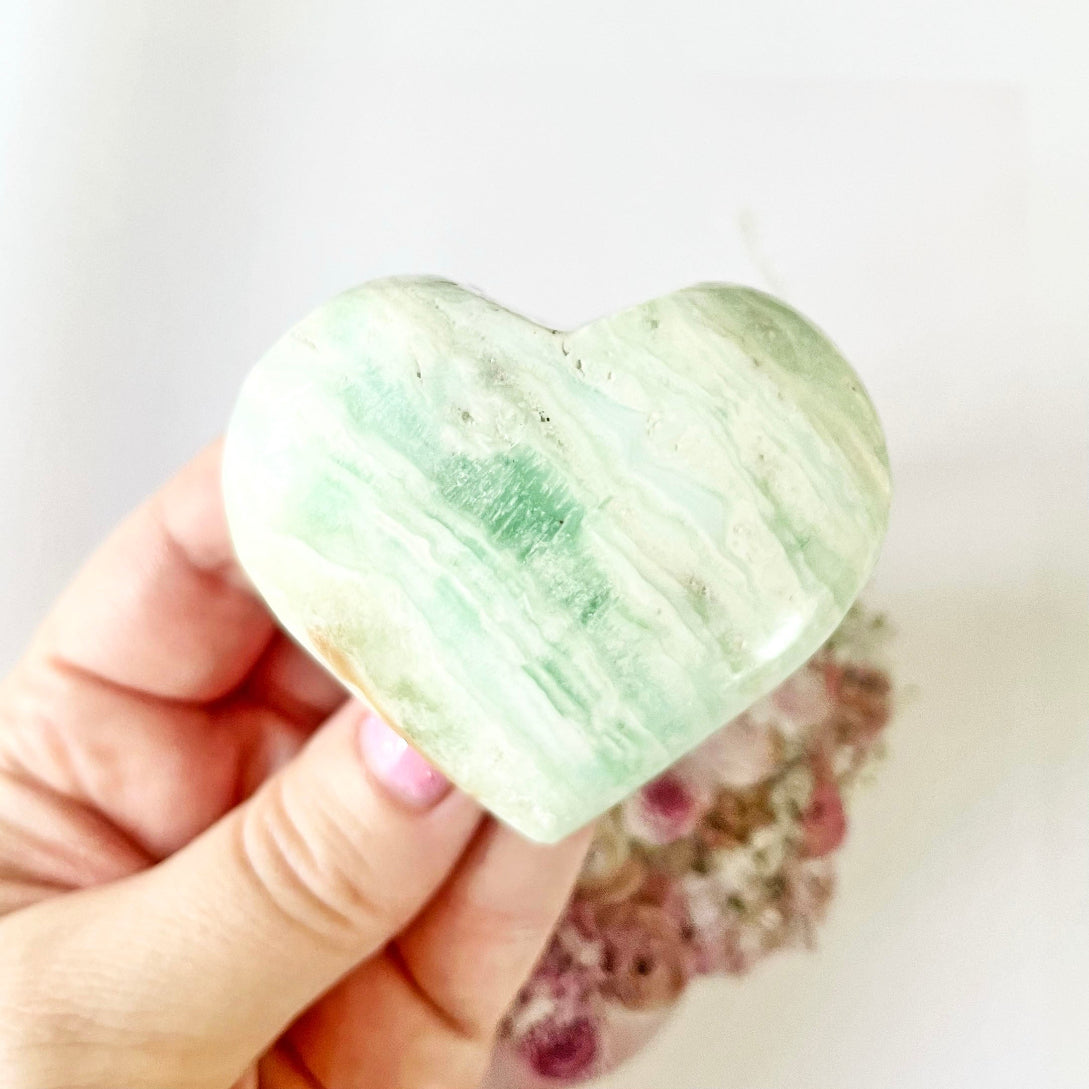 Caribbean blue calcite heart