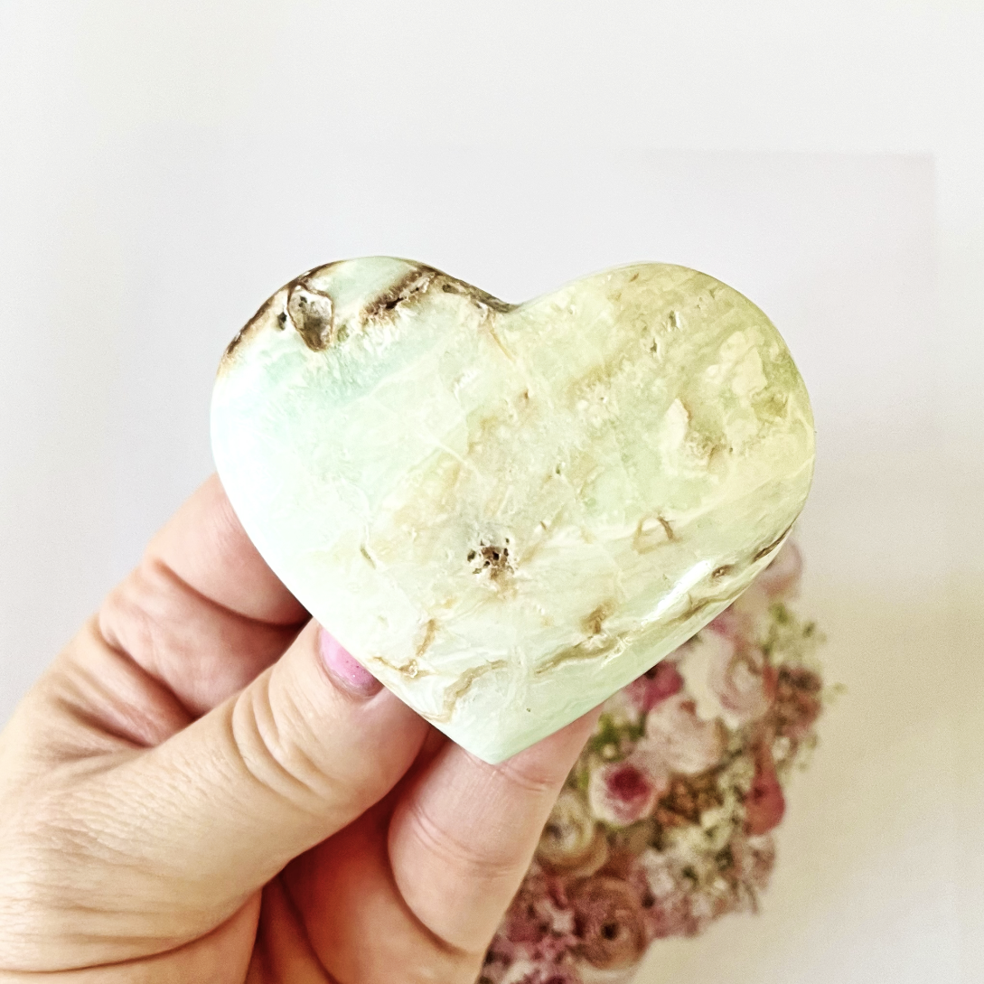 Caribbean calcite heart shaped crystal