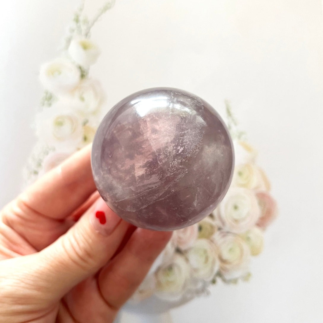 Purple fluorite with pyrite crystal sphere