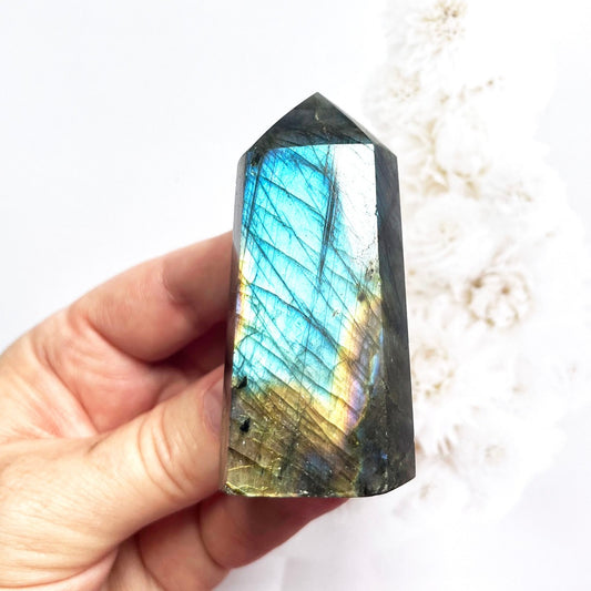 Labradorite tower full flash