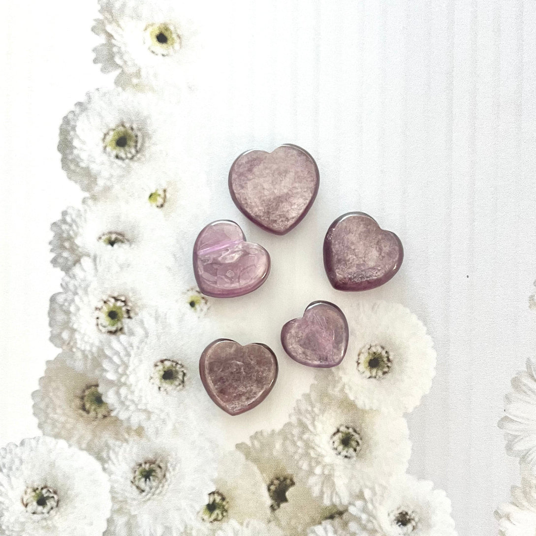 high quality lepidolite heart