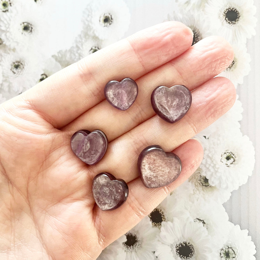 High quality lepidolite heart