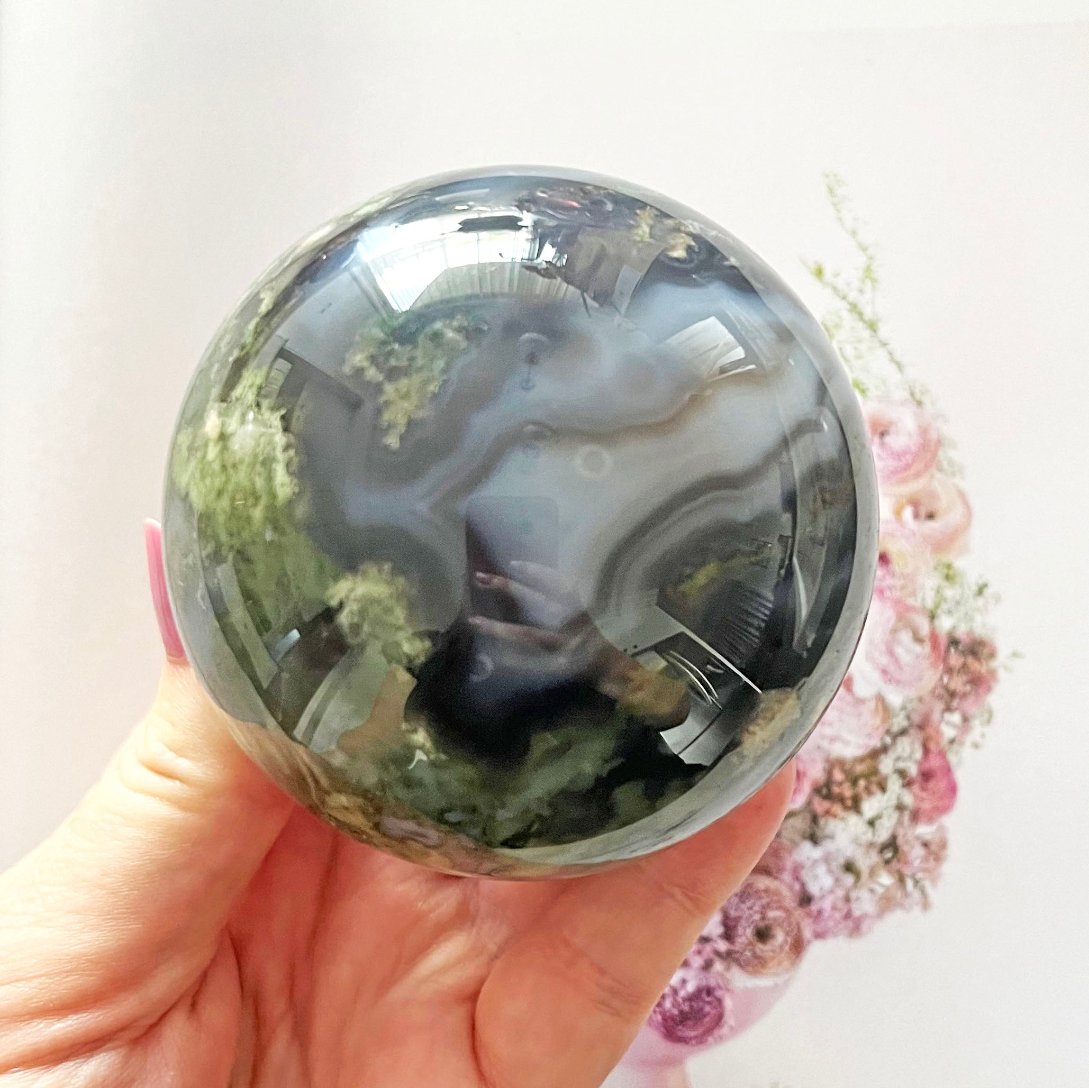 Moss Agate sphere