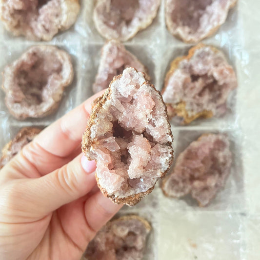 Pink amethyst geode