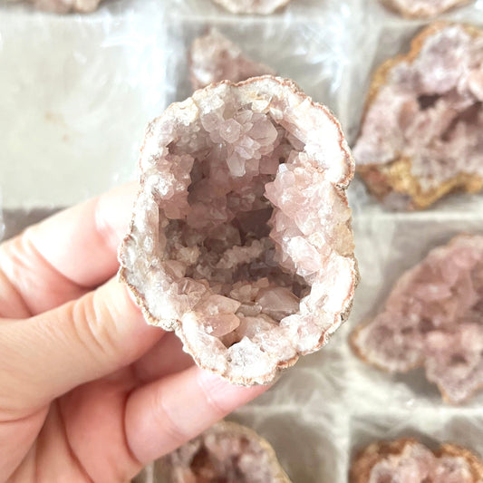 Pink amethyst geode