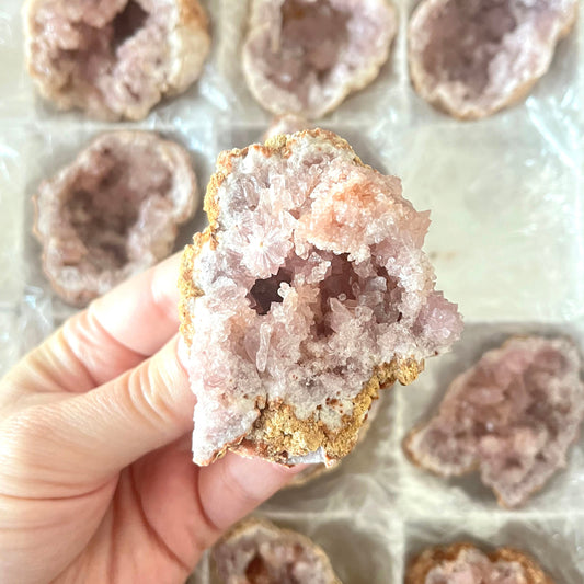 Pink amethyst geode