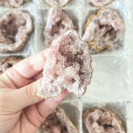 Pink amethyst geode