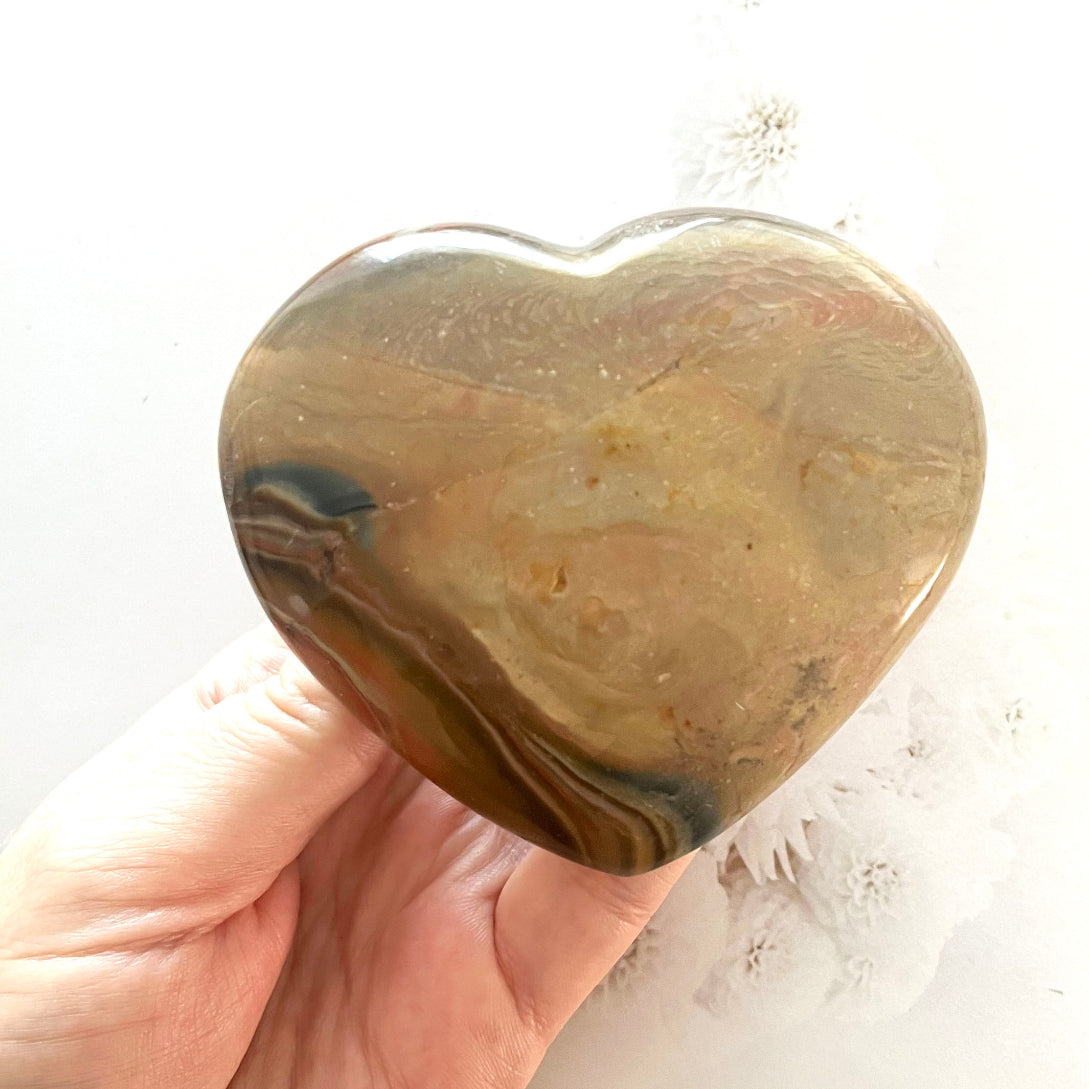 Polychrome heart shaped crystal