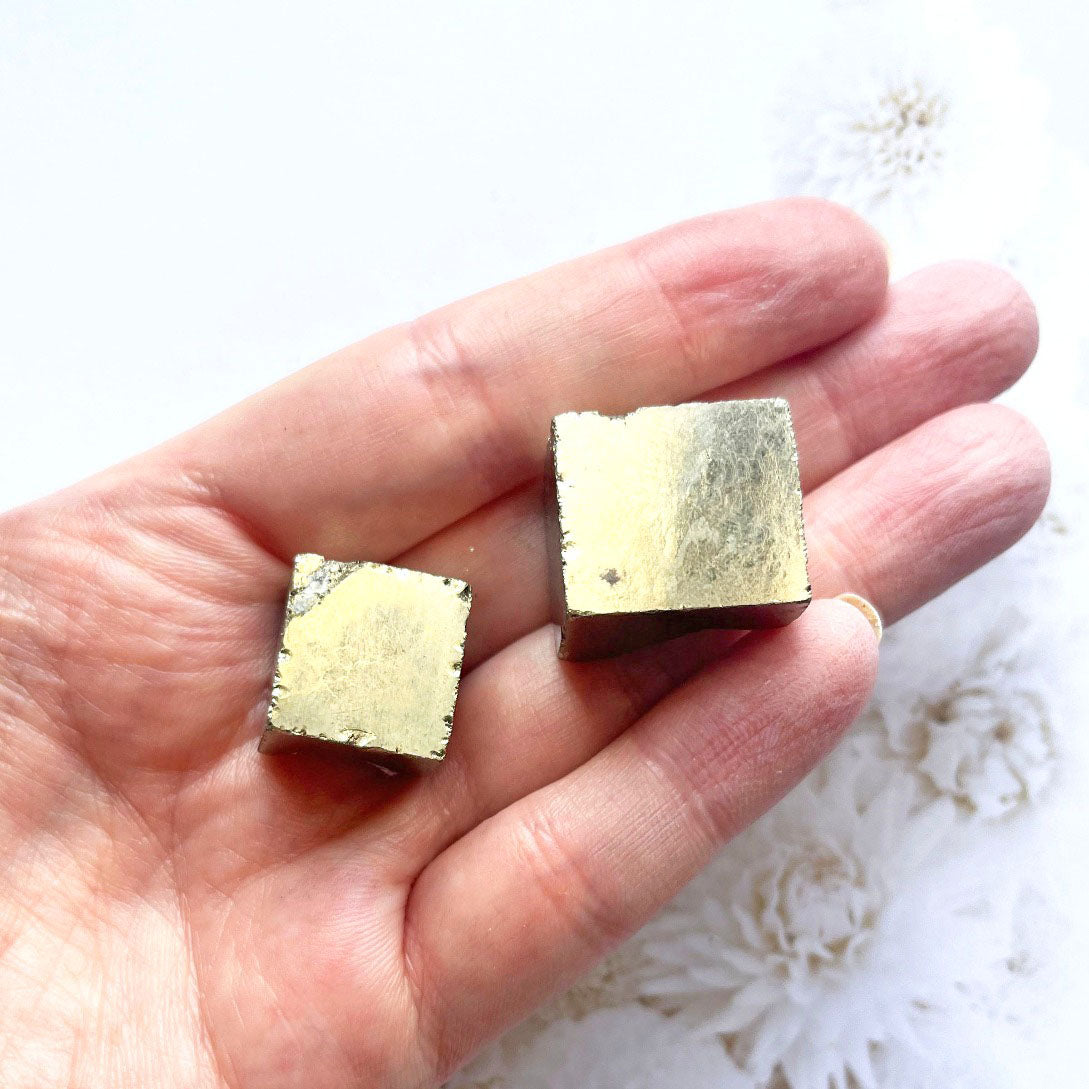 Natural pyrite cubes