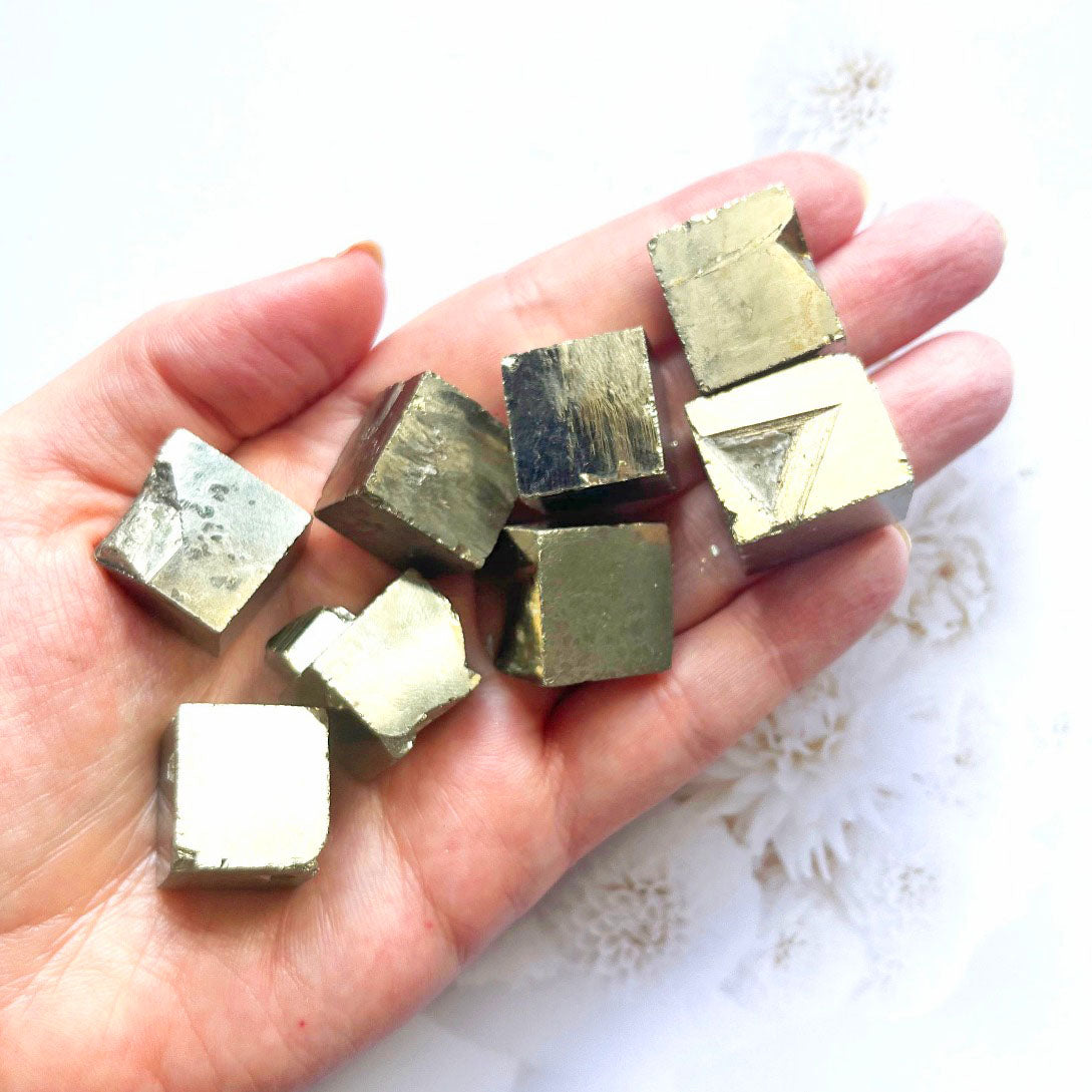 natural pyrite cubes