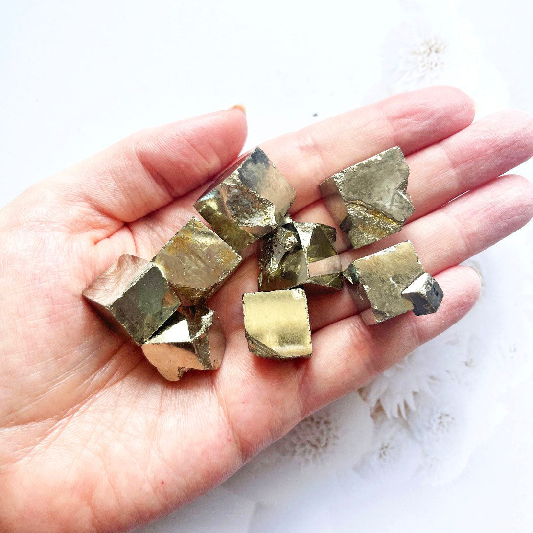 natural pyrite cubes