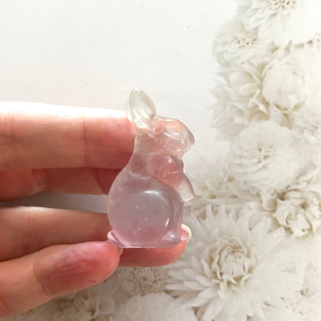 Fluorite rabbit carving