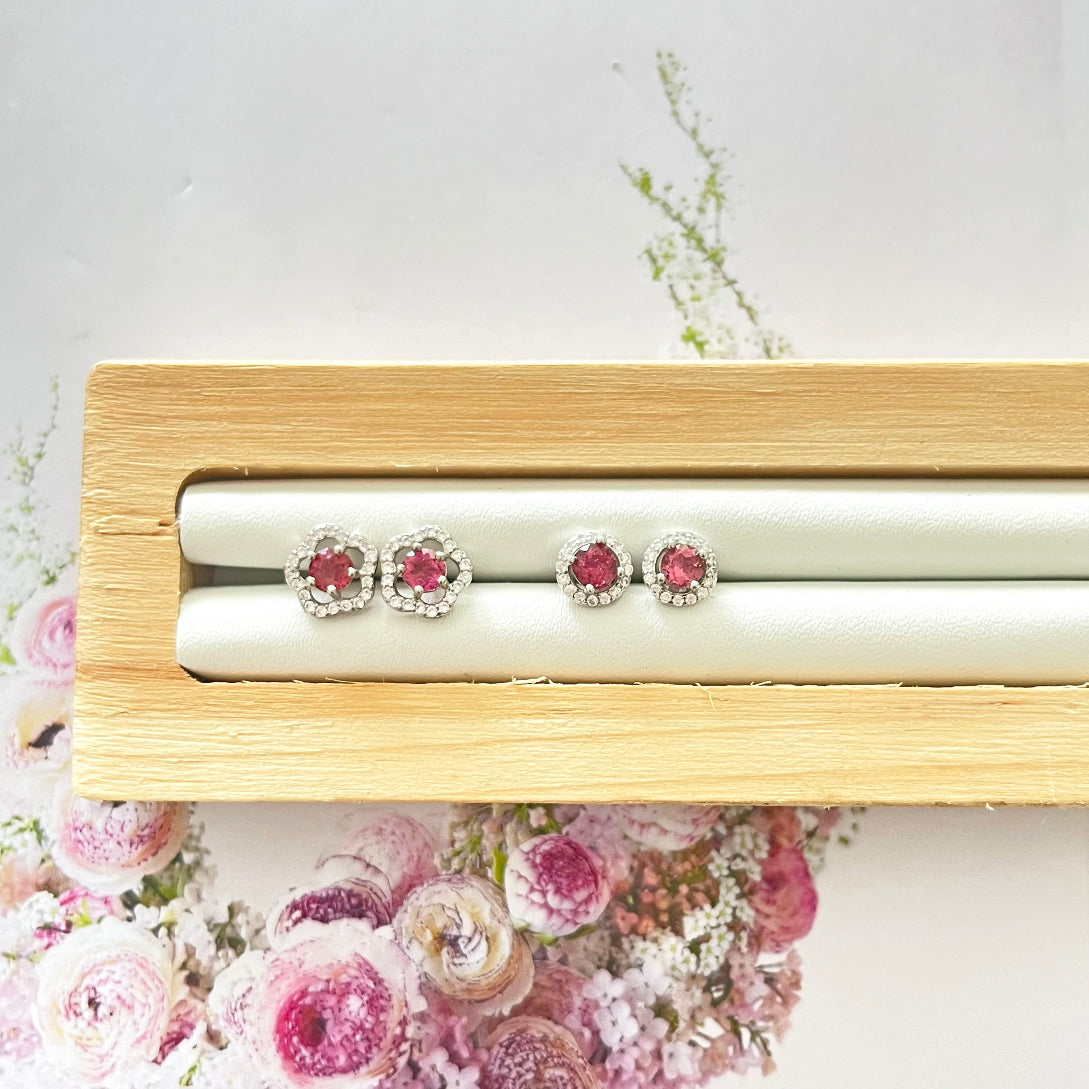 Pink tourmaline earrings