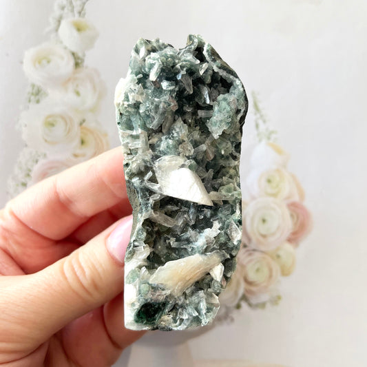 Blue Apophyllite with Peach Stillbite