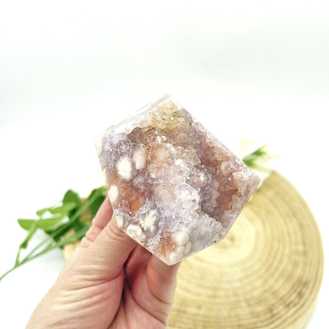 Pink amethyst druzy freeform