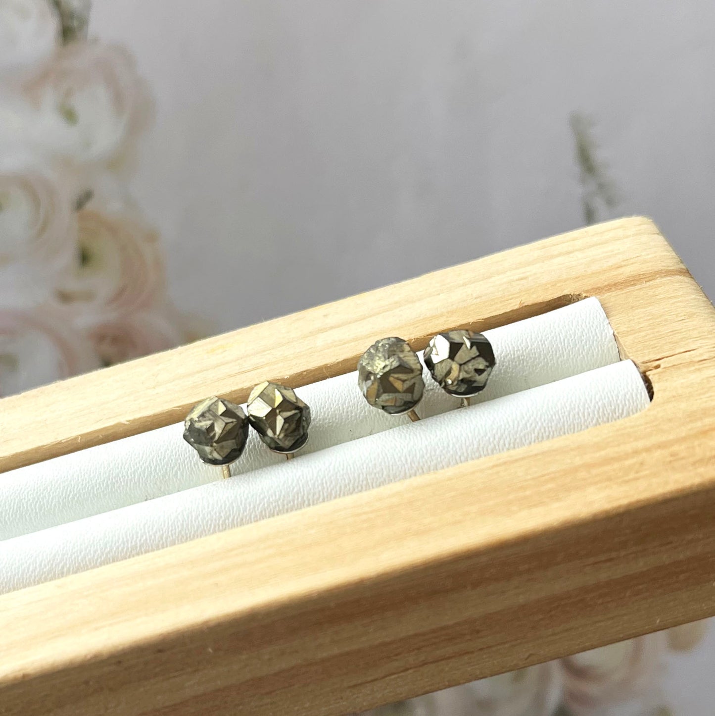 Pyrite Faceted Earring