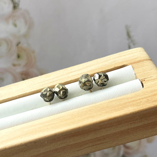 Pyrite Faceted Earring