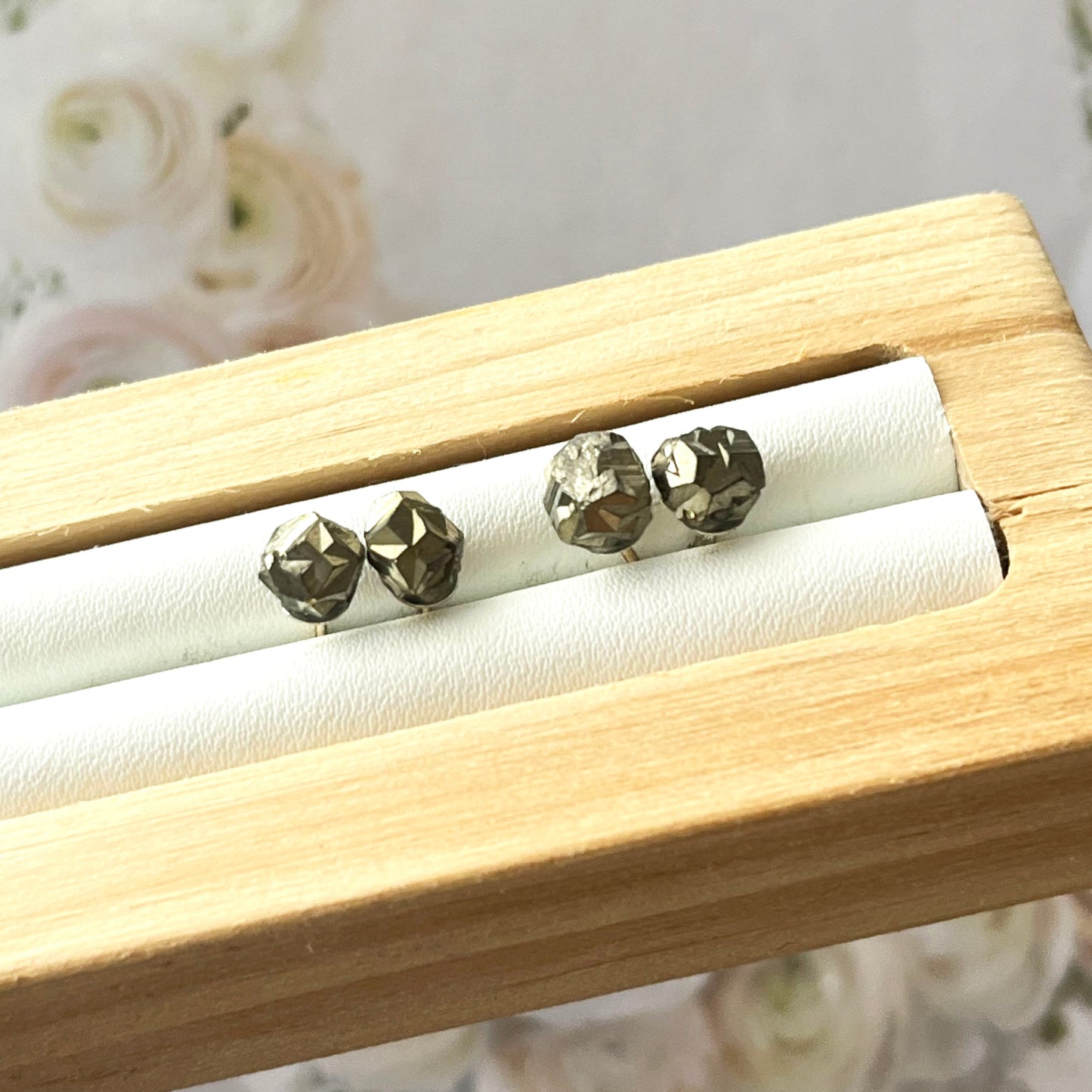 Pyrite Faceted Earring