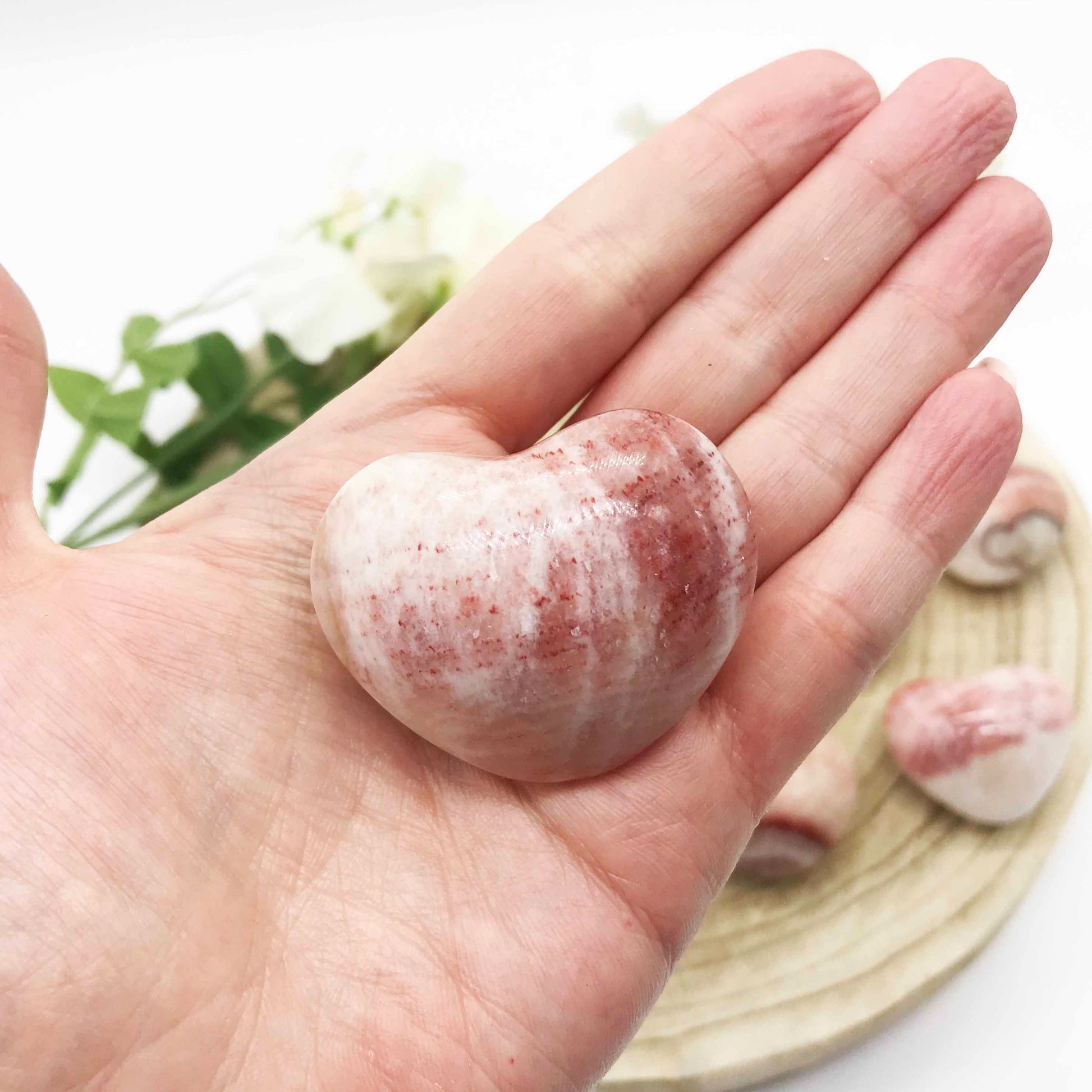 Rainbow calcite heart crystal