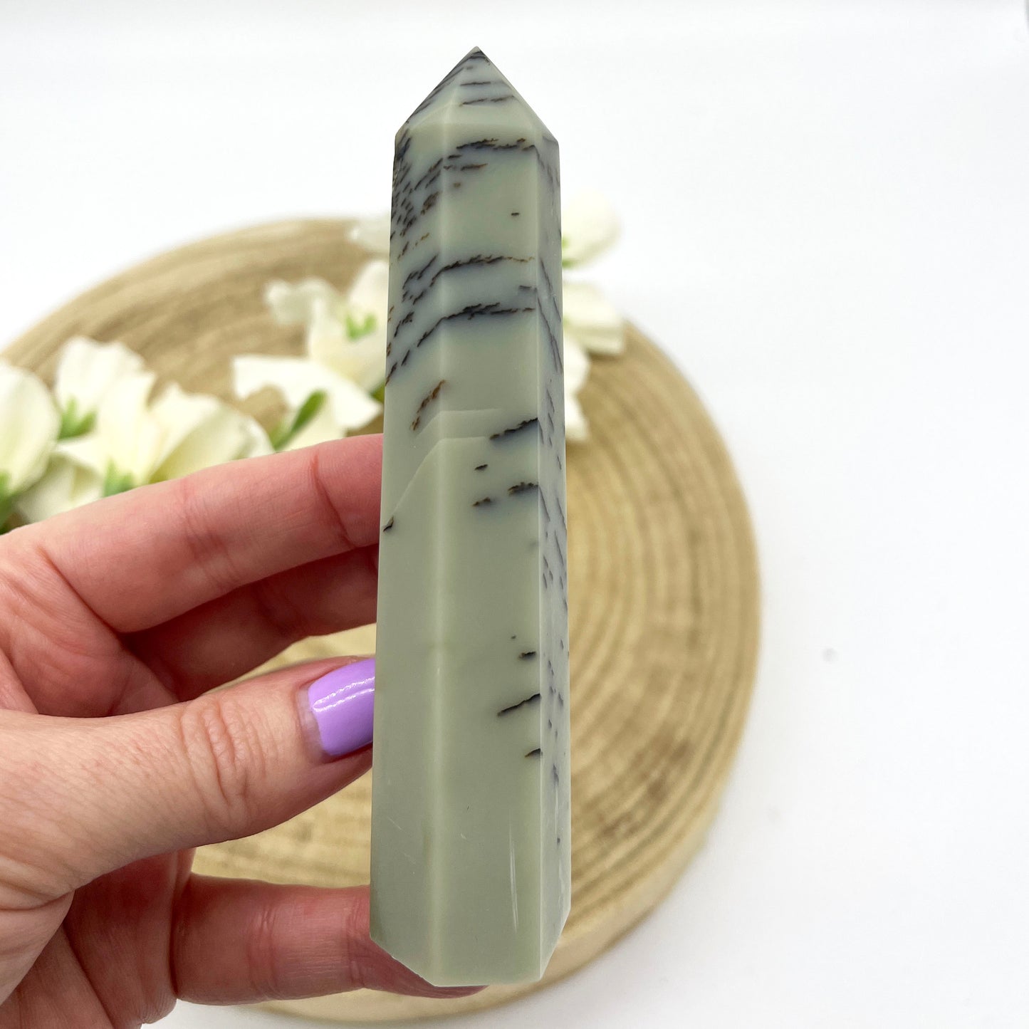 Dendritic jasper polished point crystals Australia