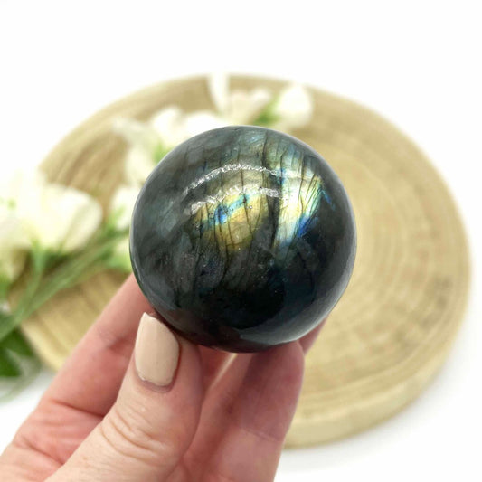 Labradorite crystal sphere. Someday Dream Co. crystal shop online Australia