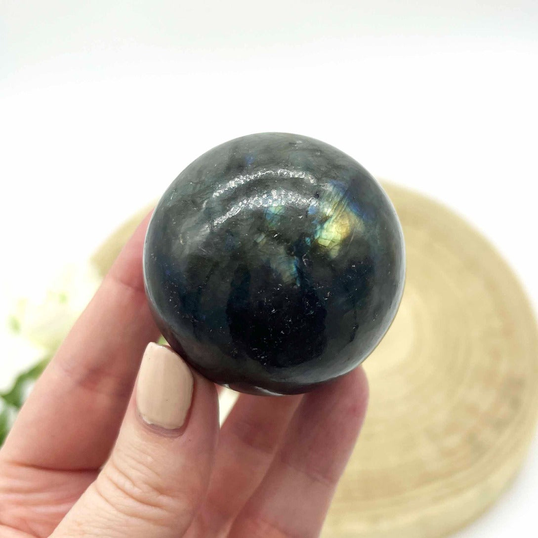 Polished sphere Labradorite stone. Someday Dream Co Crystals