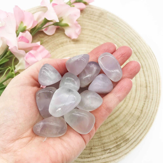 Lavender fluorite tumbled stone