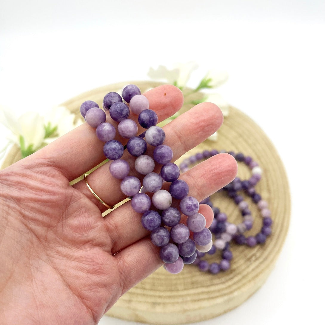 Lepidolite crystal bracelet. Beaded jewellery. Someday Dream Co