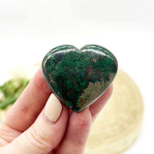 Malachite stone heart crystal. Someday Dream Co