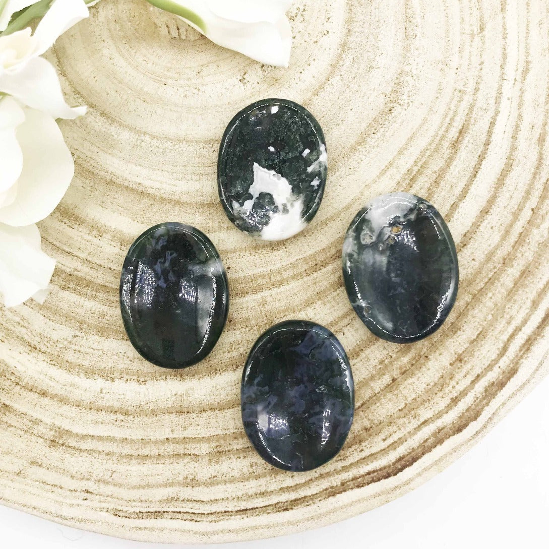 Moss Agate Worry stone Australia. Someday Dream Co.