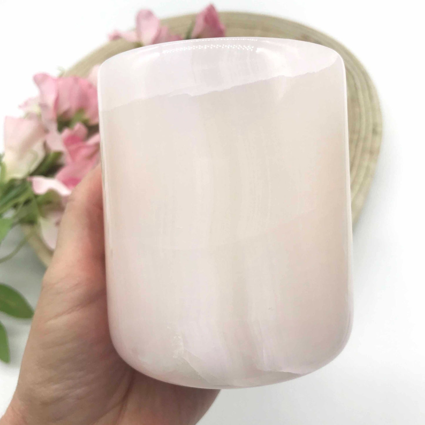 pink onyx candle crystal