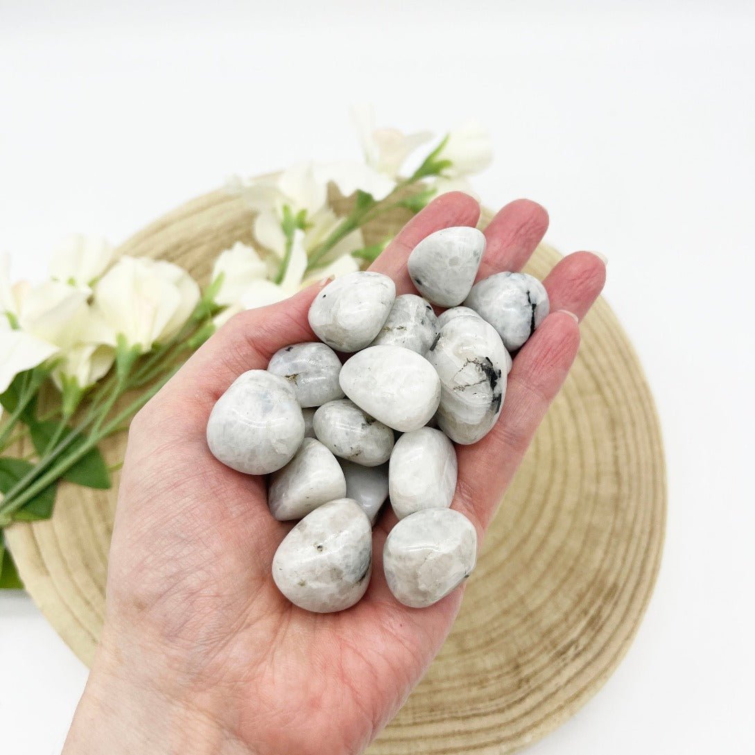 Rainbow Moonstone tumbled stone crystal