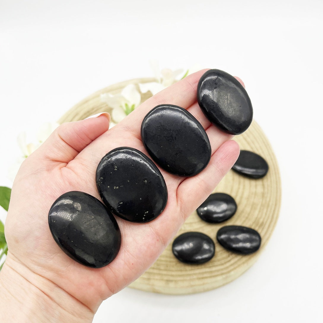 Shungite flat stone or worry stone Australia. Someday Dream Co.