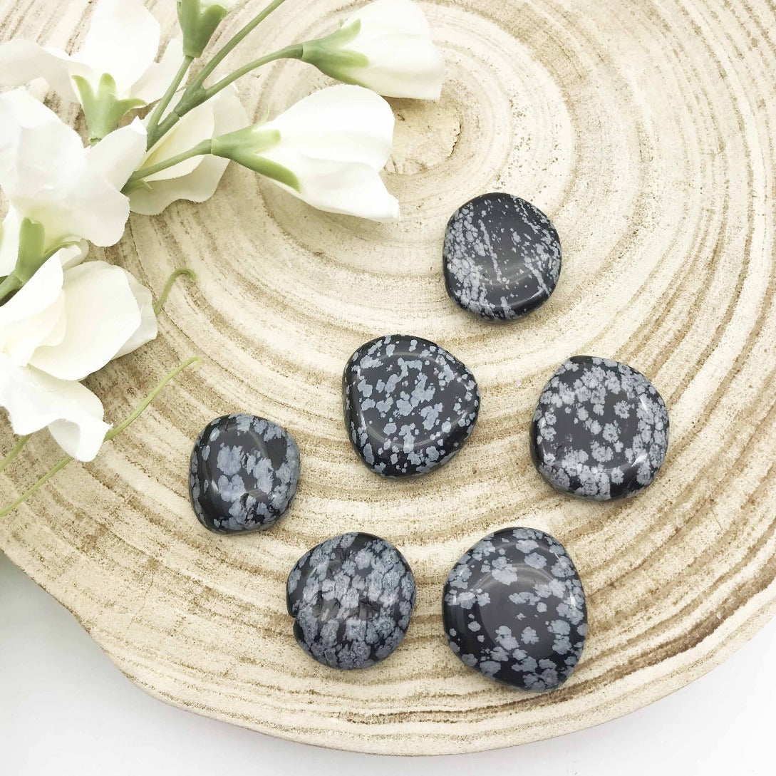 Snowflake Obsidian Flat Stone Australia. Someday Dream Co.