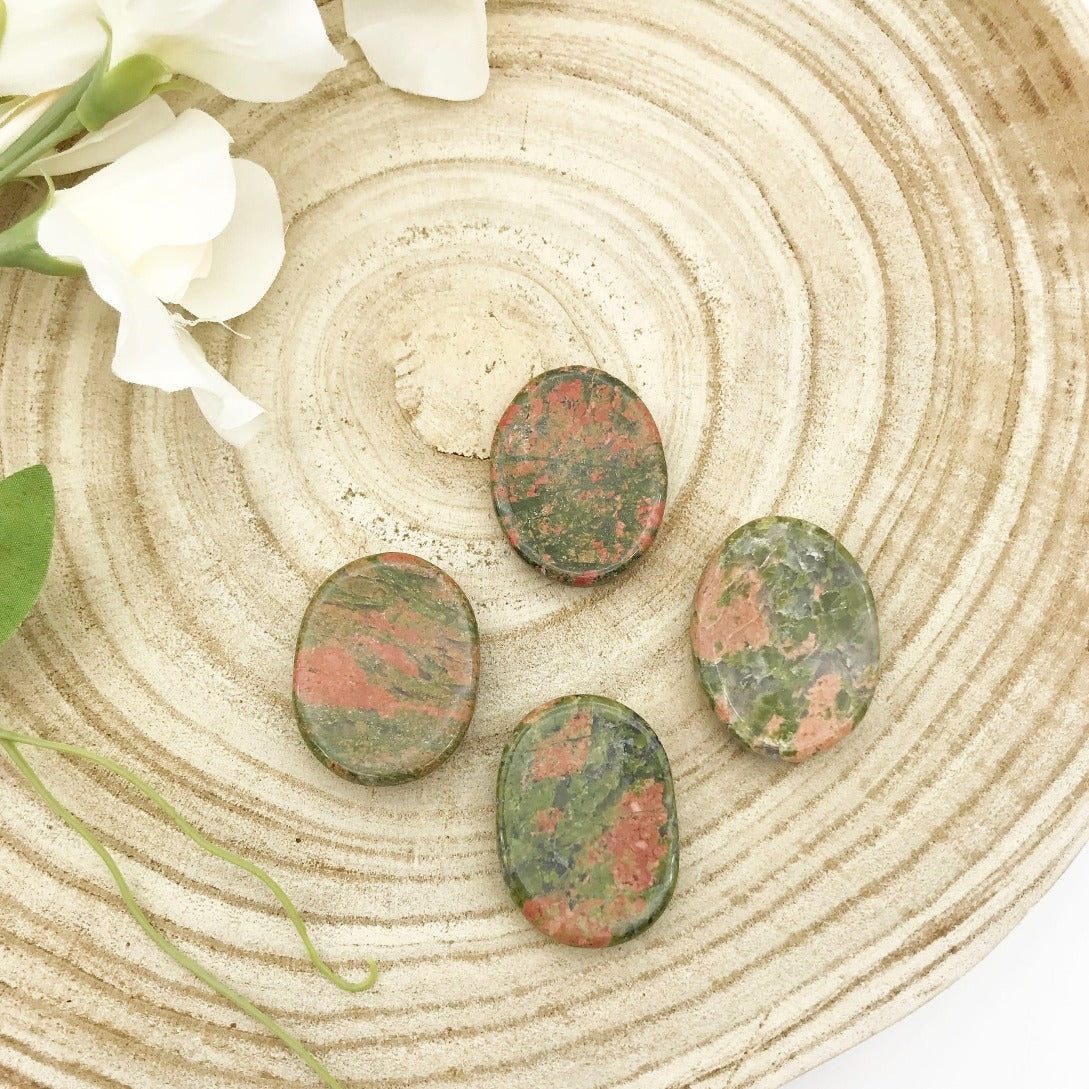 Polished Unakite Worry Stones Australia. Someday Dream Co