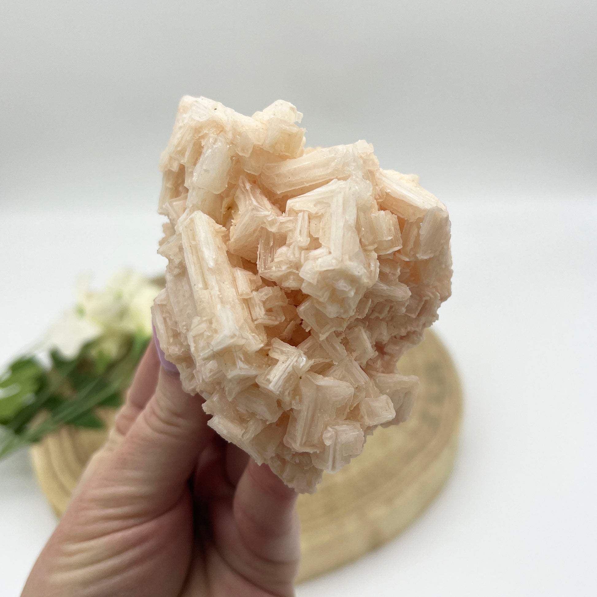 pink halite salt cluster