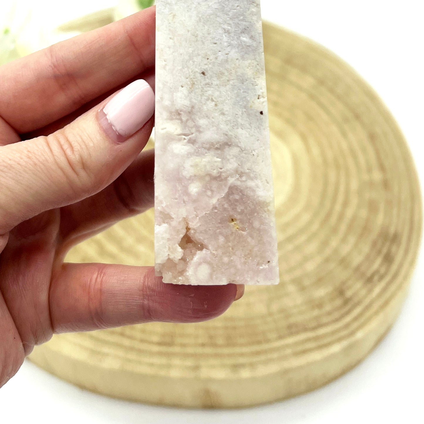 Pink Amethyst obelisk with druzy. Someday Dream Co