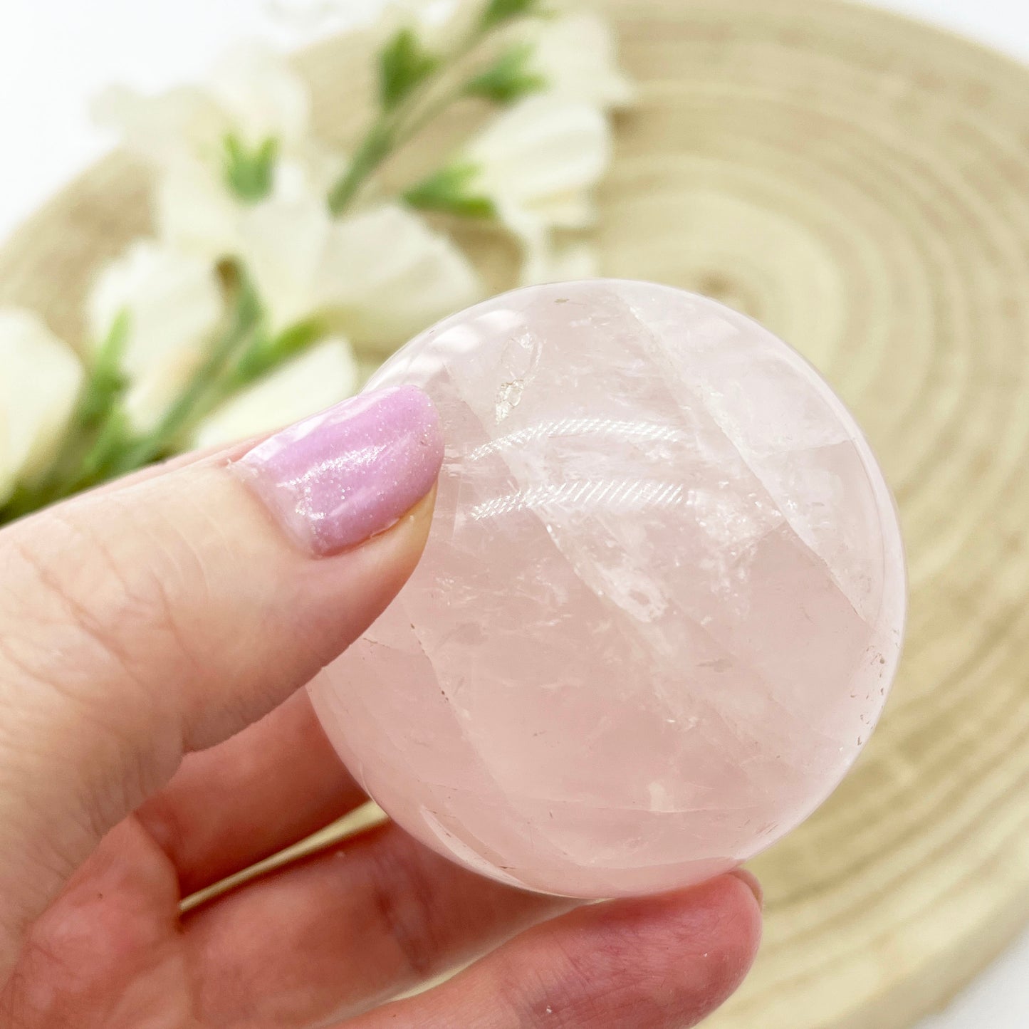 rose quartz crystal sphere