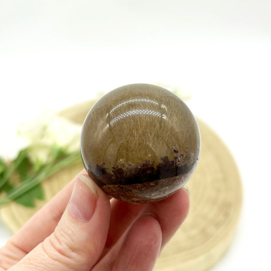 Golden rutile sphere. Garden quartz. Someday Dream Co