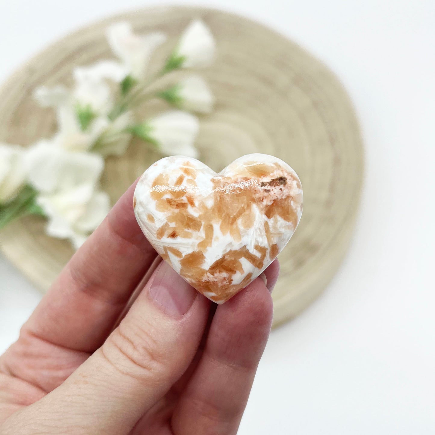 Pink scolecite crystal. Scolecite stone.