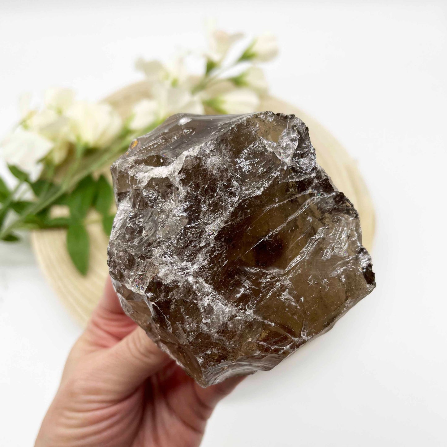 raw smoky quartz crystal rough