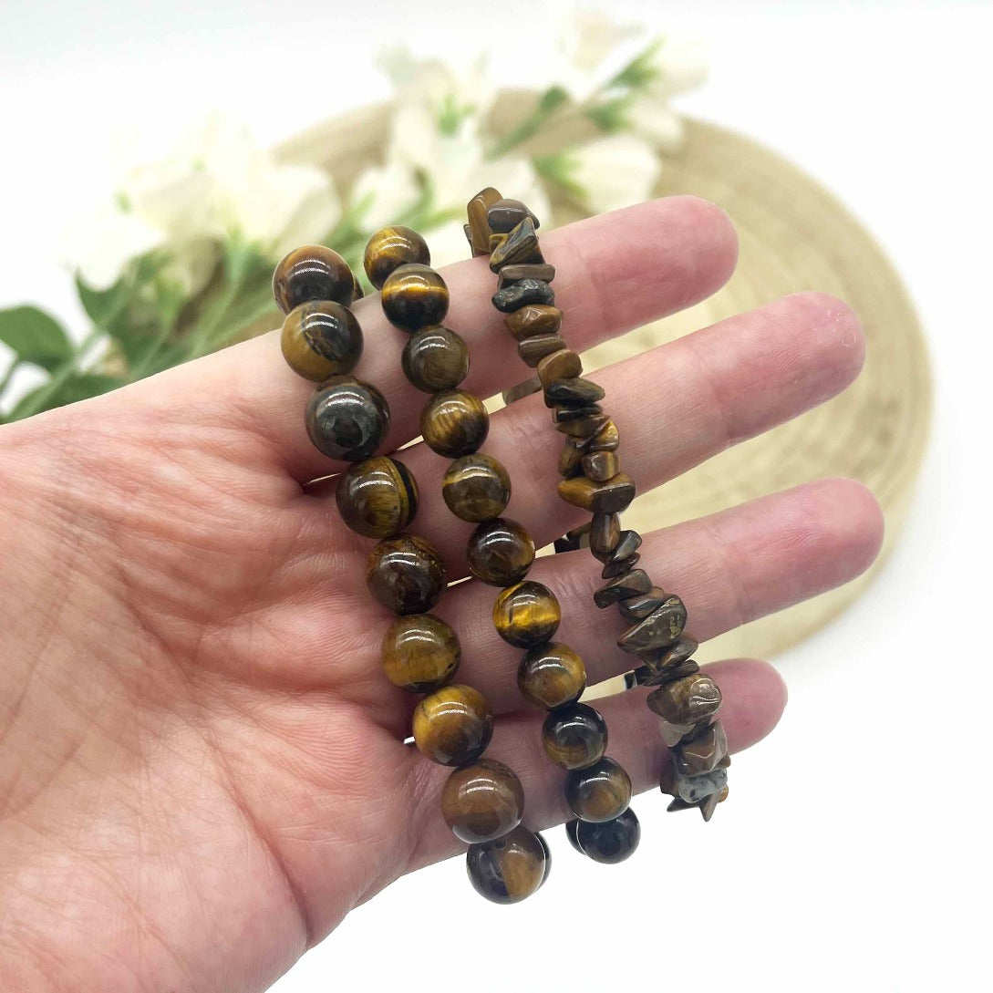 Tigers eye beaded bracelet. Crystal jewellery. Someday Dream Co