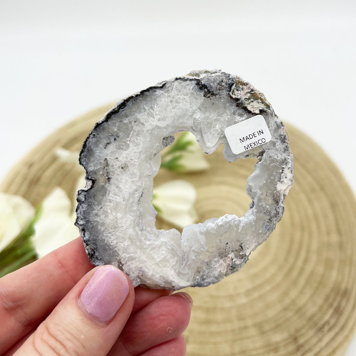 trancas geode with chalcedony and druzy agate crystal Australia