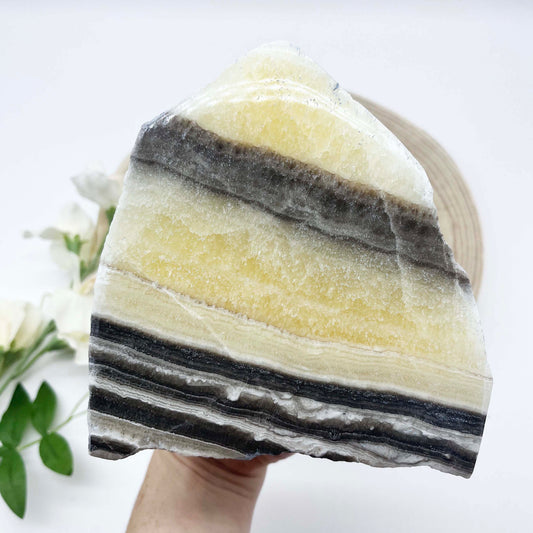 zebra calcite crystal slab polished natural stone