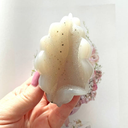 Agate druzy shell carving